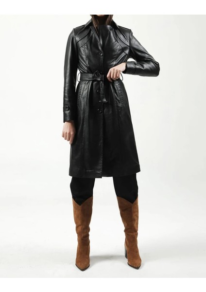 hakiki deri kuzu derisi kadın uzun kaban modelleri