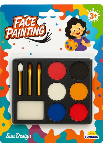 Desing Yüz Boyama Seti/ Boya Kalemi Çocuklar Için Kutu Seti Ile Canlı Parlak Renkler - 1 Sun Desing Yüz Boyama Seti/ Boya Kalemi Çocuklar Için Kutu Seti Ile Canlı Parlak Renkler -