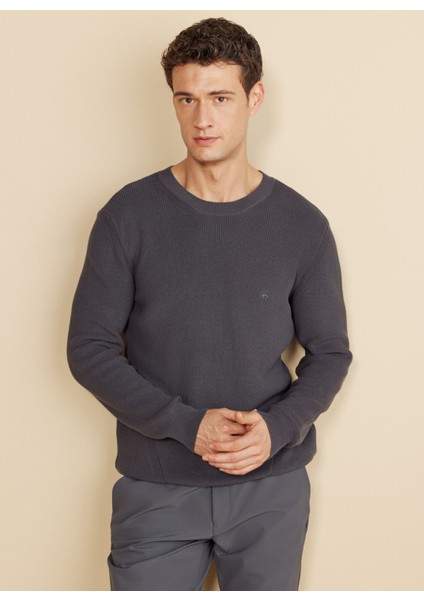 Bisiklet Yaka Standart Antrasit Melanj Erkek Kazak BBFW25MKL013 fiyatları