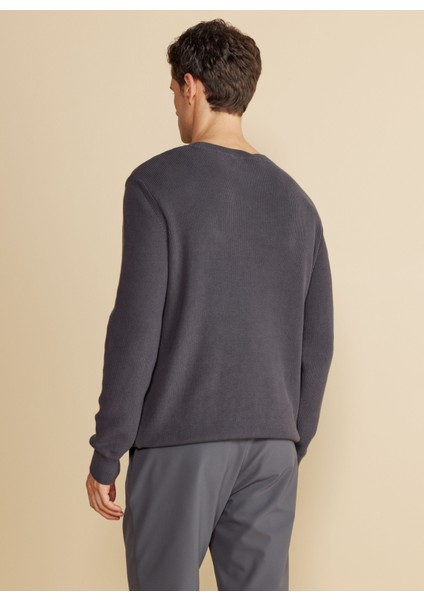 Bisiklet Yaka Standart Antrasit Melanj Erkek Kazak BBFW25MKL013 indirimleri