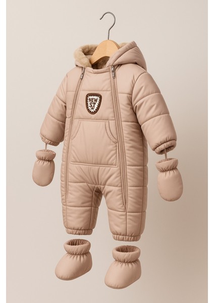 Yeni Sezon Özel Tasarım Figürlü Cepli Kapüşonlu Bebek-Çocuk Kozmonot - Astronot Tulum Mont modelleri