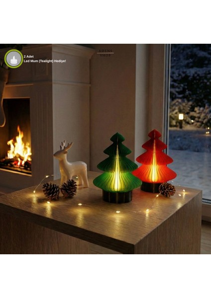 Modern Yılbaşı Ağacı Işıklı Süs / Gece Lambası