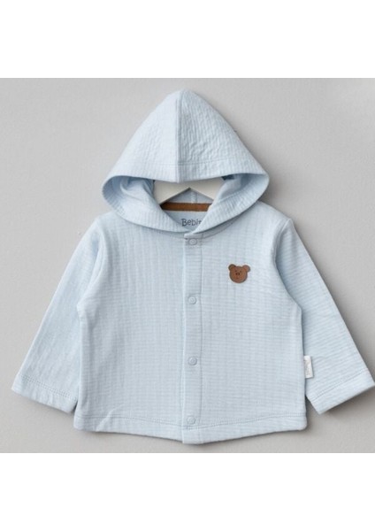 Bebitof Kapüşonlu Bebek Hırka 80153 Koyu Mavi