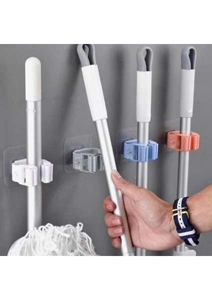 1 Adet Yapışkanlı Pratik Mop Temizlik Fırçası Tutucu Beyaz modelleri