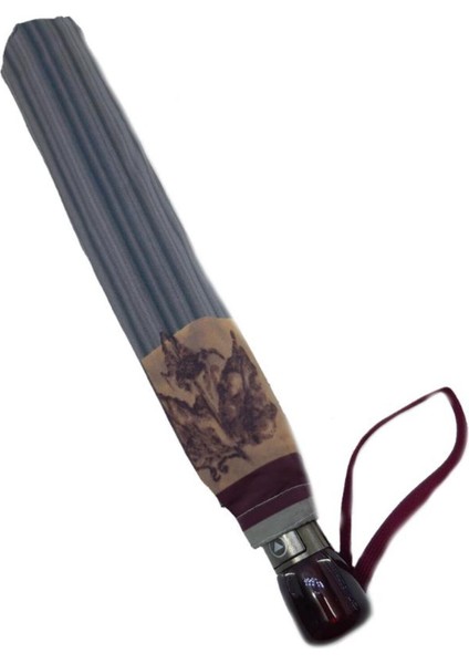 Yeşil Ekose Otomatik Açılır Şemsiye, 10 Telli, 40-95 cm Çap