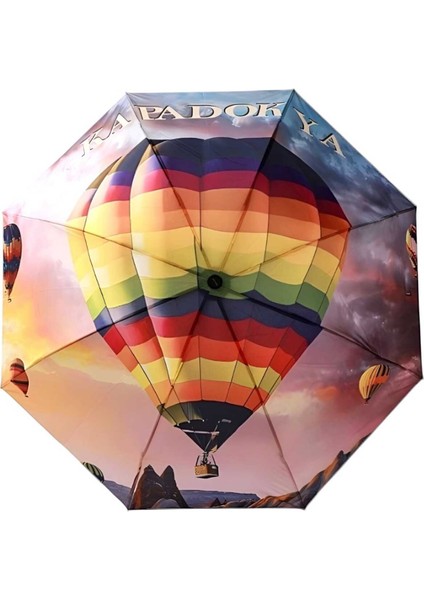Canlı Renkli Kapadokya Desenli 8 Telli Katlanabilir Rüzgarlıkşemsiye fırsatları