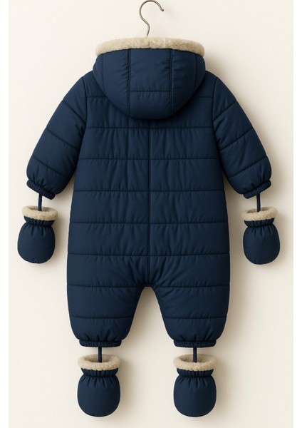 Yeni Sezon Özel Tasarım Figürlü Cepli Kapüşonlu Bebek-Çocuk Kozmonot - Astronot Tulum Mont modelleri