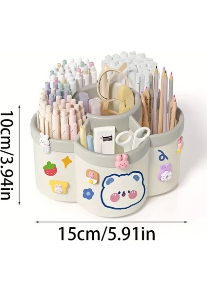 360 Derece Dönen Masa Düzenleyici Kırtasiye Makyaj Fırçaları Kalem Çok Amaçlı Organizer modelleri