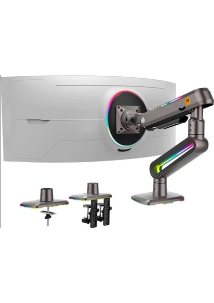 North Bayou G70 F6-Gaming, 2-20 kg Uyumlu, 27INCH-60INCH Aralığında Büyük Ekranlar Için Rgb Aydınlatmalı Profesyonel Ergonomik Oyuncu Monitör Standı ve Iş Monitör Standı fiyatları