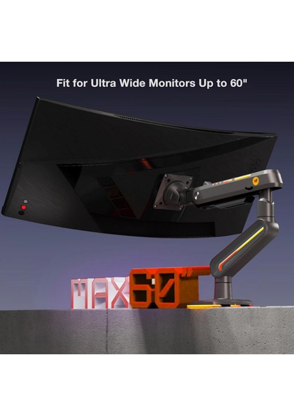 North Bayou G70 F6-Gaming, 2-20 kg Uyumlu, 27INCH-60INCH Aralığında Büyük Ekranlar Için Rgb Aydınlatmalı Profesyonel Ergonomik Oyuncu Monitör Standı ve Iş Monitör Standı fırsatları