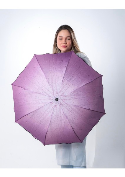 Pembe Kadın Şemsiye, Yağmur Damlası Desenli, Hafif ve Güçlü Tasarım fiyatları