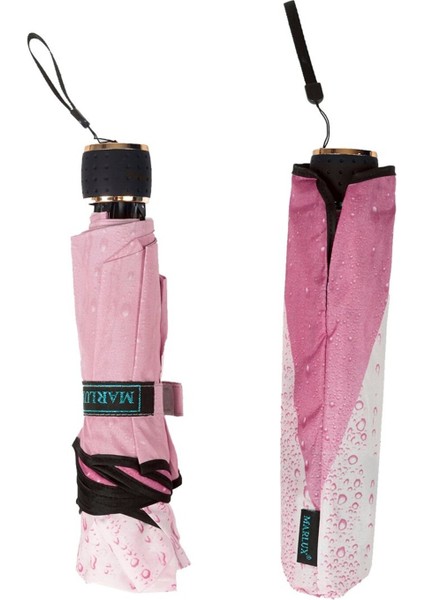 Pembe Kadın Şemsiye, Yağmur Damlası Desenli, Hafif ve Güçlü Tasarım indirimleri