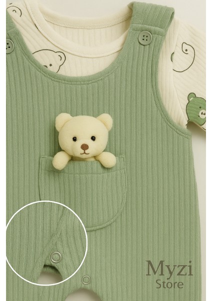 %100 Pamuk Cilt Dostu Bebek Tulum Seti – Ayıcık Cepli, Iç Bodyli fiyatları