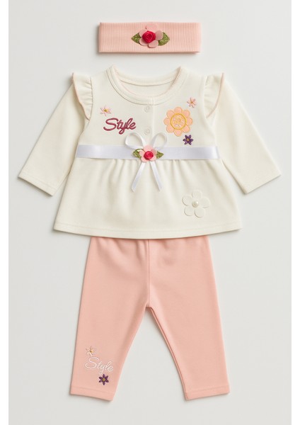 Kız Bebek 3’lü Takım – %100 Pamuk, Cilt Dostu, Rahat Kalıp, Nefes Alan Kumaş fiyatları