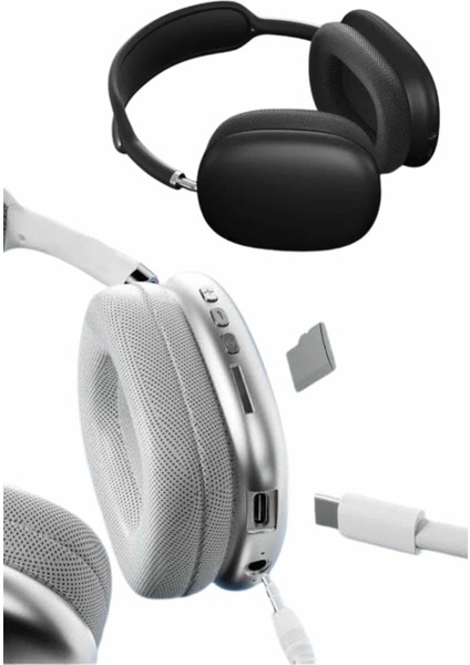 2025 Model Kulak Üstü Kablosuz Bluetooth Kulaklık Gürültü Azalta Uzun Pil - SB001M-47SPT5 fırsatları