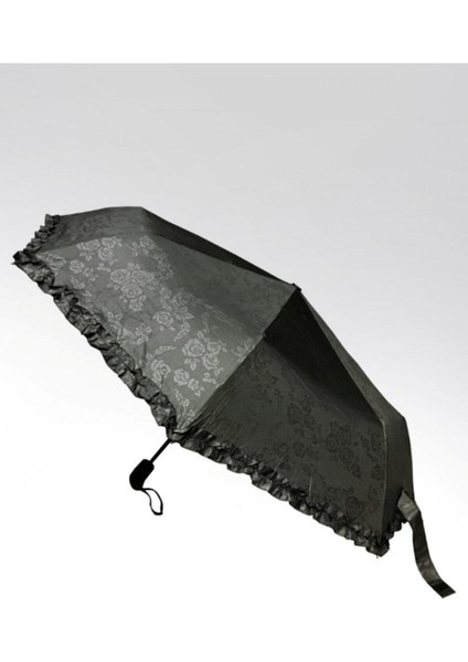 Rüzgara Karşı Dayanıklı Fiber Gövdeli Kadın Şemsiye Siyah