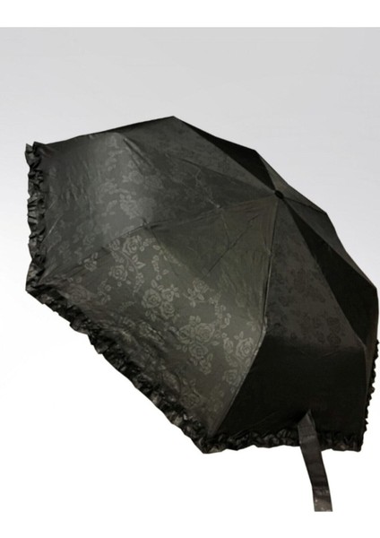 Rüzgara Karşı Dayanıklı Fiber Gövdeli Kadın Şemsiye Siyah fiyatları