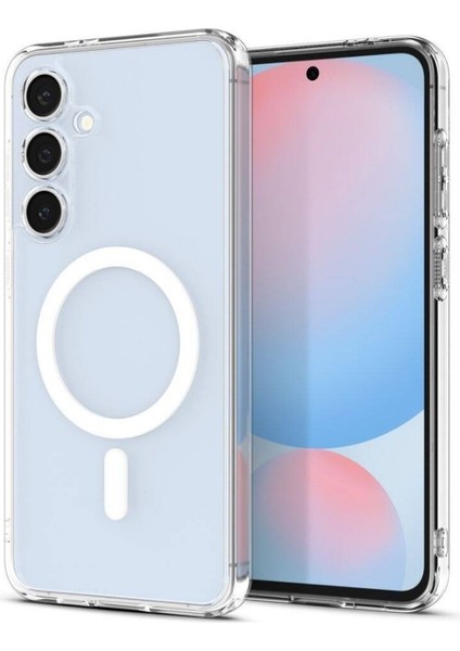 Samsung Galaxy S23 Fe Uyumlu Magesafe Wireless Şarj Özellikli Şeffaf Silikon Kılıf