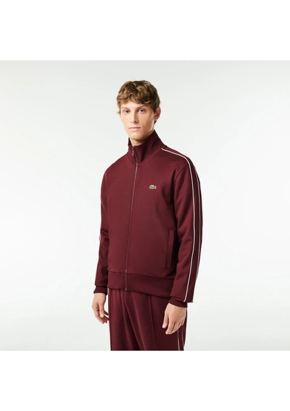 Erkek Regular Fit Fermuarlı Kırmızı Sweatshirt