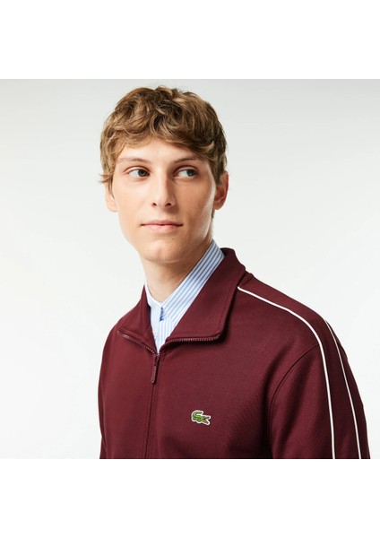 Erkek Regular Fit Fermuarlı Kırmızı Sweatshirt fiyatları