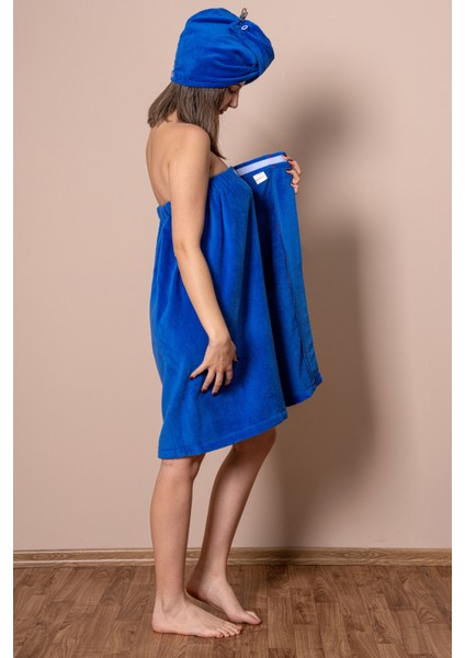 Sauna Seti – Çıtçıtlı Banyo Havlusu & Düğmeli Baş Havlusu (Bone) modelleri