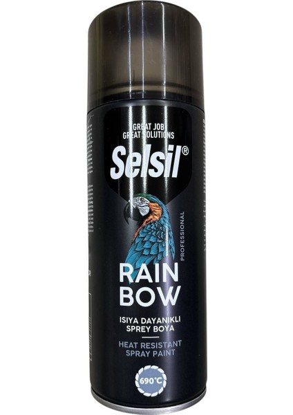 Selsil Rainbow Akrilik Sprey Boya 690 Derece Isıya Dayanıklı Siyah