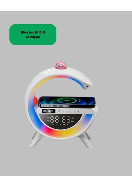 Aux Tf Kart Fm Destekli Dijital Saatli Kablosuz Şarjlı Hoparlör - SB001M-47YED4 fırsatları