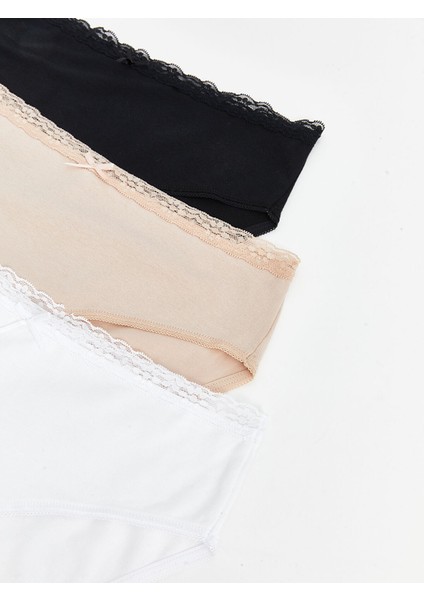 Yeni Sezon Dantel Detaylı Bikini Külot 3'lü fırsatları