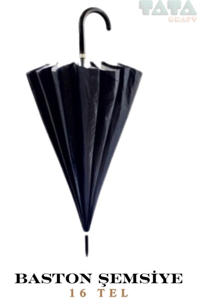 Şemsiye ve Baston Kombinasyonu, Otomatik Açılır, Siyah, Çok Amaçlı, Dayanıklı Tasarım fiyatları