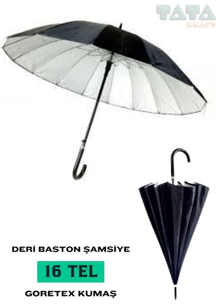 Şemsiye ve Baston Kombinasyonu, Otomatik Açılır, Siyah, Çok Amaçlı, Dayanıklı Tasarım modelleri