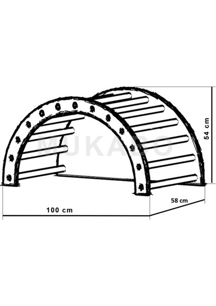 Luto 7in1 Minderli Ahşap Pikler Halkası Tırmanma Merdiveni Denge Tahtası