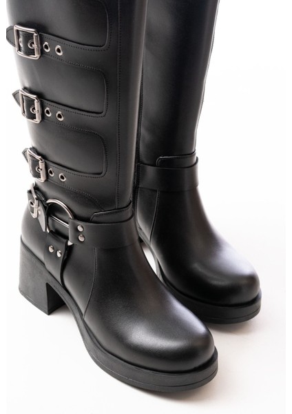 ZRİN-3015 Premium Topuklu Fermuarlı Toka Aksesuarlı Kadın Çizme modelleri