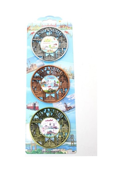 Istanbul Temalı Metal Magnet 3'lü Set Model 2