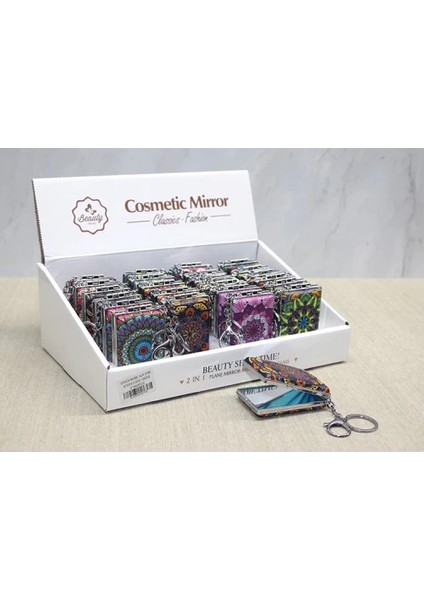 Taşlı El Aynası Anahtarlık Model 3