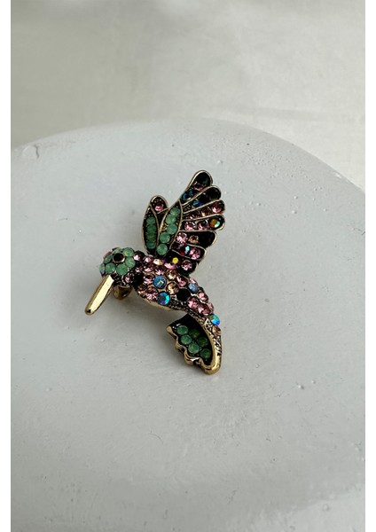 Altın Sarısı Renkli Taş Süslemeli Kuş Broş (3cm) fiyatları