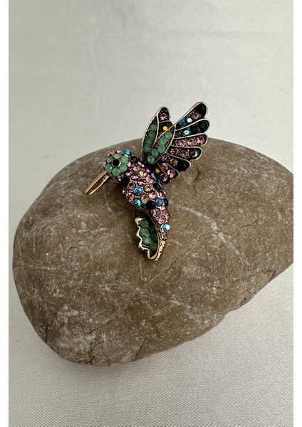 Altın Sarısı Renkli Taş Süslemeli Kuş Broş (3cm) fırsatları