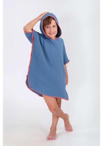 Neşe Home Lino 4 Kat Müslin Panço – Indigo Renk, 4/6 Yaş, Yumuşak ve Nefes Alabilir fiyatları