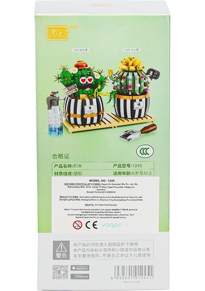 LZ1245 Loz Kaktüs Blok Seti -Vagon Life modelleri