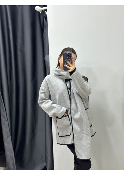 Atkılı Kaşe Ceket Kadın