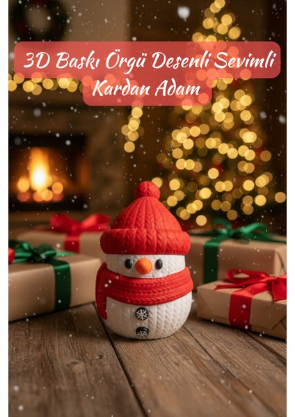 Yılbaşı Masa Üstü Sevimli Örgülü Şapkalı Atkılı Kardan Adam Figürü | Yeni Yıl Hediyesi Seti (2 Adet)