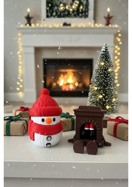 Yılbaşı Masa Üstü Sevimli Örgülü Şapkalı Atkılı Kardan Adam Figürü | Yeni Yıl Hediyesi Seti (2 Adet) modelleri