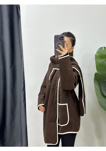 Atkılı Kaşe Ceket Kadın