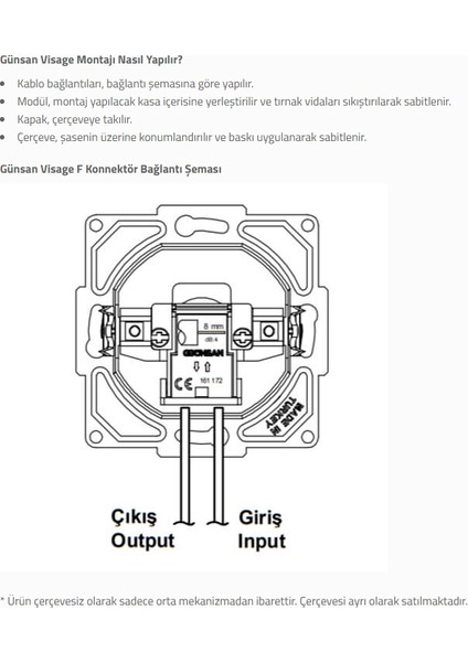 Visage Beyaz Tv Priz Sonlu F Konnektörlü Çerçevesiz - Priz ve Anahtar Için Uyumlu Çerçeve modelleri