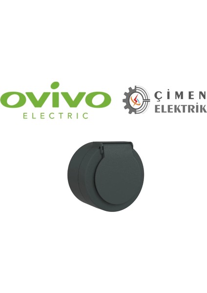 Antrasit Kapaklı Topraklı Priz Sıva Üstü fiyatları