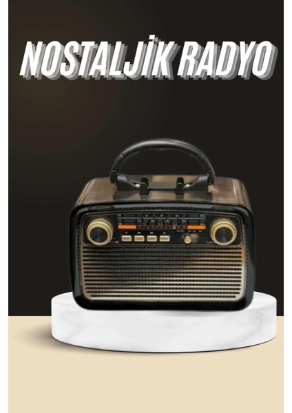 Nostaljik Radyo Bluetooth Bağlantılı Müzik Kutusu Ahşap
