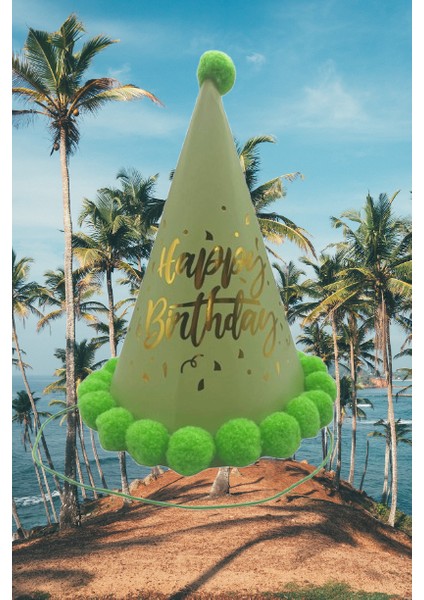 Şapka Ponponlu Varaklı Fıstık YEŞ.25CM Hapçbirt fırsatları