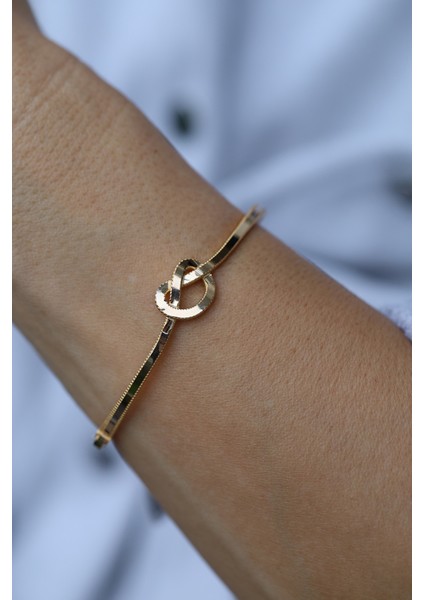 14 Ayar Altın Cimarlı Ajda Kalp Düğümlü Kelepçe modelleri