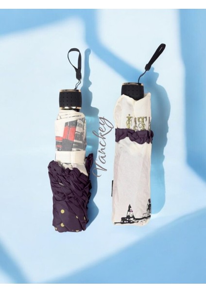 Çok Renkli Istanbul Figürlü 8 Tellili Rüzgar Dayanıklı Kadın Şemsiye indirimleri