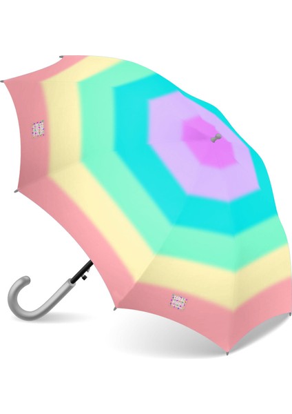 Renkli Çizgili Çocuk Şemsiye, Eğlenceli ve Hafif Koruma Aracı