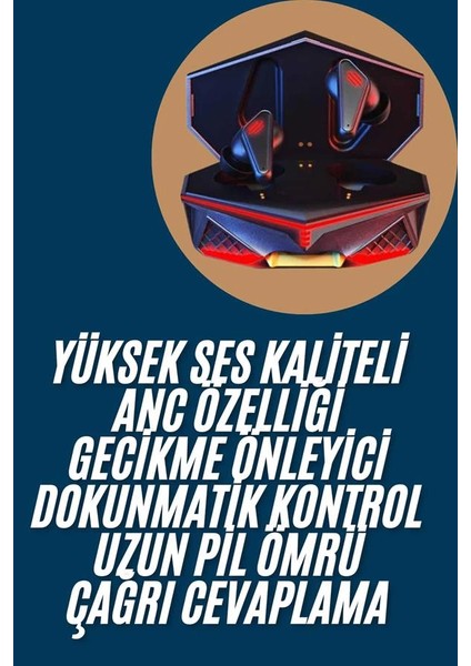 Profesyonel Tws Işıklı Kablosuz Bluetooth Kulaklık Oyuncu Kulaklığı